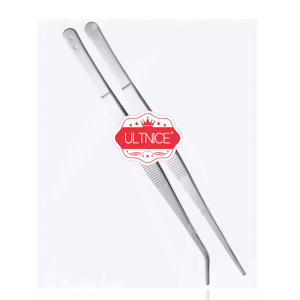 Feeding Tong Stainless - 2 adet Paslanmaz Çelik Cımbız Gümüş
